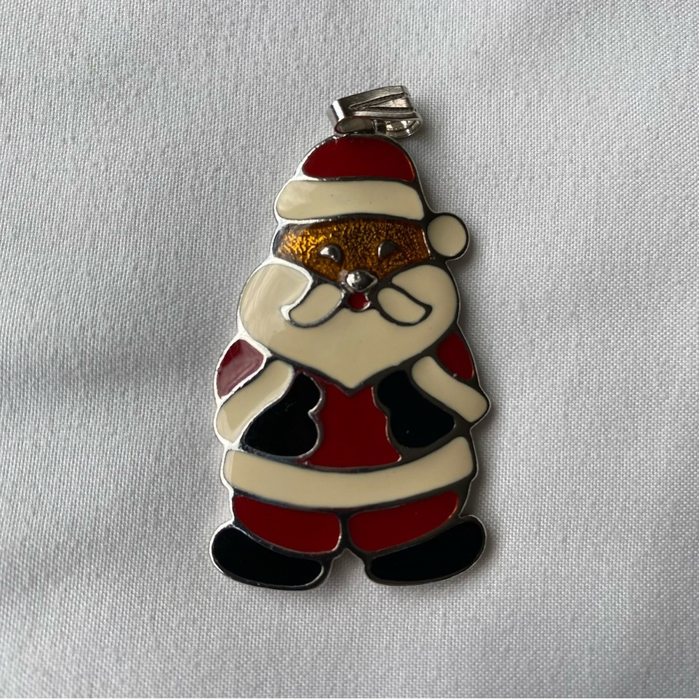 Vintage Wallace Silversmiths "Christmas Cookie" Santa Ornament / Pendant